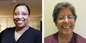 PNW Professors Karen Bishop Morris (left) and Deepa Majumdar (right)