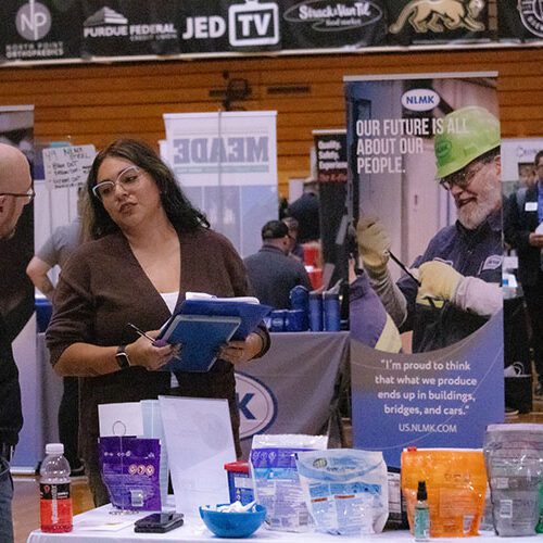 Visitors interact at our STEM Career Expo